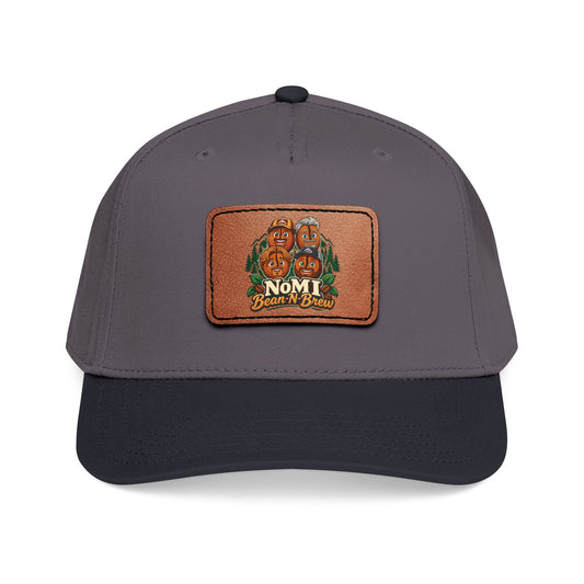 Mid Profile Baseball Cap with Leather Patch (Rectangle)